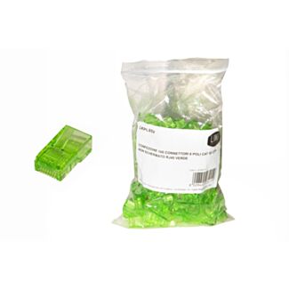 Link LKPL85V pack of 100 connectors 8 pin CAT 5E UTP unshielded RJ45 green for cable flexible