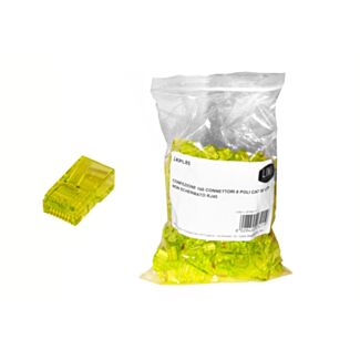 Link LKPL85Y pack of 100 connectors 8 pin CAT 5E UTP unshielded RJ45 yellow for cable flexible
