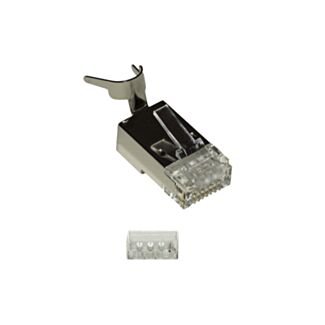 Link LKPL87S pack of 10 plug shielded 8 pin RJ45 for cable up to 1.5 MM2 CAT 5E, 6, 6A and 7 with punch-down tool for cable solid or flexible