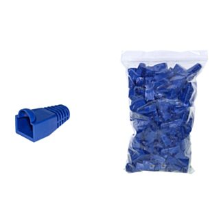 Link LKPL8B pack of 100 connector boots 6 mm for plug RJ45 8 pin cable CAT 5E- 6 blue