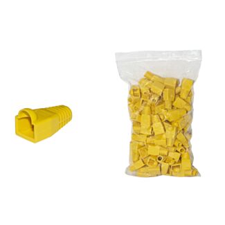 Link LKPL8GI pack of 100 connector boots 6 mm for plug RJ45 8 pin cable CAT 5E- 6 yellow