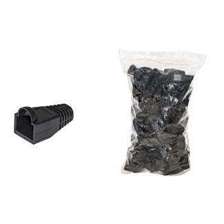 Link LKPL8N pack of 100 connector boots 6 mm for plug RJ45 8 pin cable CAT 5E- 6 black