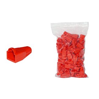Link LKPL8R pack of 100 connector boots 6 mm for plug RJ45 8 pin cable CAT 5E- 6 red