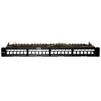 Link LKPV24SR pannello patch vuoto in metallo con frame removibili con barra supporto posteriore per connettori schermati con presa a terra