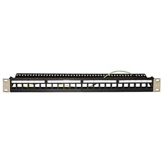 Link LKPV24SS pannello patch vuoto in metallo con barra supporto posteriore per connettori schermati con presa a terra viti incluse