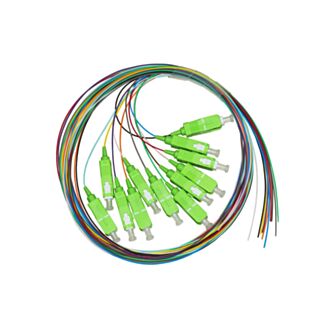 Link LKSC12APC set 12 cables pigtails fibre optic coloured connectors SC APC single-mode 9/125 OS2 simplex 2 m