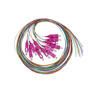 Link LKSC12PT4 set 12 cables pigtails fibre optic coloured connectors SC OM4 simplex 2 m