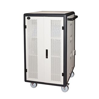 Link LKSCA60 storage cabinet for 60 tablets with wheels power strips included fans of cooling door steel perforated black, grey