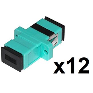 Link LKSCS312 pack of 12 fibre optic adapters SC/SC multimode simplex OM3 UPC