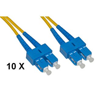 Link LKSCSC905E pack of 10 fibre optic patch cables SC-SC, single-mode, duplex, OS2, 9/125, 2 mm jacket, 5 m