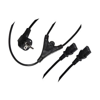 Link LKSKX2 power cable Schuko plug Schuko double outlet female IEC C13 1.7 m