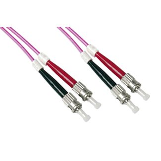 Link LKSTST4501 fibre optic patch cable ST-ST, multimode, duplex, OM4, 50/125, 1 m