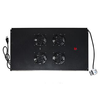 Link LKVENT102N module 4 fans ceiling with thermostat for cabinets 22/42U deep 800-1000 Link, black