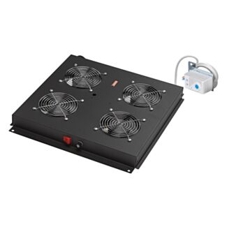 Link LKVENT4PTN gruppo 4 ventole con termostato per armadi rack Link EAVI nero