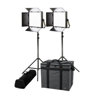 Ikan International LBX10-2PT-KIT Kit with 2 x Lyra DMX Bi-Color 1 x 1 LED Soft Lights