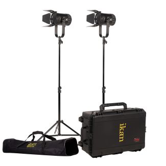 Ikan International SFB150-G-2PT-KIT Kit with 2 x Stryder 150 Watt Fresnel with Hard Case (Gold Mount)