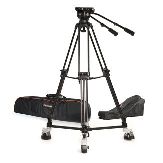 Ikan International EG20A2D ALUMINUM TRIPOD KIT W/ GA102 2-STAGE ALUMINUM TRIPOD w/ DOLLY & GH20 HEAD (E-IMAGE)