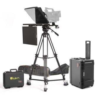 Ikan International PT4500-TM-TRIPOD-TK 15" Teleprompter, Tripod & Dolly Turnkey w/ Talent Monitor & Travel Case