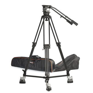 Ikan International EG25A2D ALUMINUM TRIPOD KIT W/ GA102 2-STAGE ALUMINUM TRIPOD w/ DOLLY & GH25 HEAD (E-IMAGE)