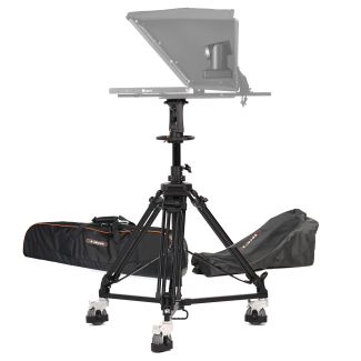 Ikan International EI-PTZ-PEDESTAL PTZ Pedestal w/ Easy Height Adjustment Lever, AT7903 Aluminum Legs w/ Pneumatic Center Column, 100mm Flat Base, EI-7004B Dolly (E-IMAGE)