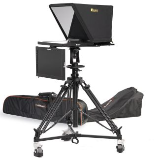 Ikan International PT4900-PTZ-TM-PEDESTAL 19" PTZ Teleprompter, Pedestal & Dolly Turnkey w/ SDI Talent Monitor