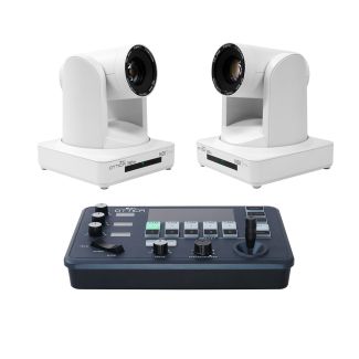 Ikan International OTTICA30W-2PTZ-1C-V2 OTTICA Bundle w/ 2 NDI|HX 30x PTZ Cameras, 1 IP Controller (White)