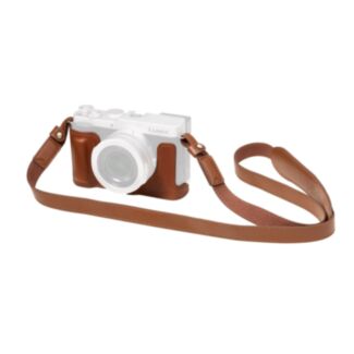 SmallRig mezza custodia in pelle con tracolla per Panasonic LUMIX L10, marrone