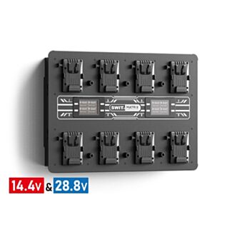 Swit MATRIX-S8 – caricabatterie a parete 8 canali per batterie V-Mount 14/28 V