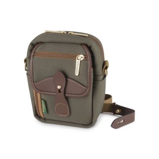 Billingham Compact Stowaway FibreNyte Purse Sage Green/Chocolate Leather Trim