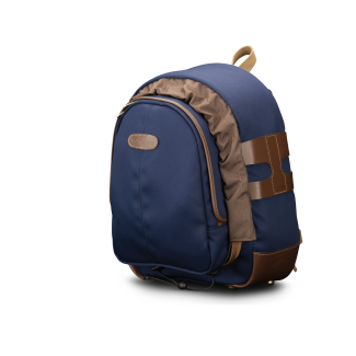 Billingham Zaino Rucksack 25 Tela Blu Navy/Bordi Cuoio cioccolato