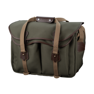 Billingham Bag 445 MKII FiberNyte Sage/Chocolate Leather Edges