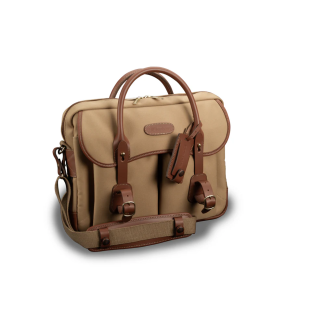 Billingham Borsa Thomas Brief case Canvas Khaki/Bordi Cuoio marrone chiaro