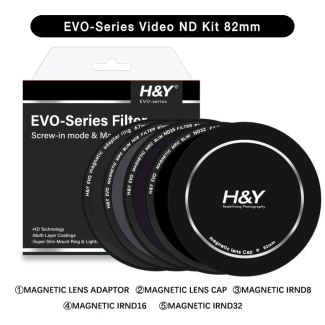 H&Y filtro EVO HD Video ND - Kit IRND 8/16/32 alluminio anodizzato 82mm e adattatore magnetico