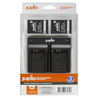 Jupio Value Pack: 2x LP-E12 Battery + USB Dual Charger