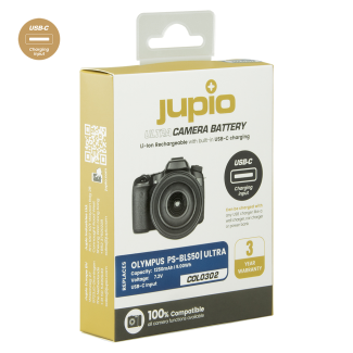 Jupio Battery *ULTRA C* Olympus PS-BLS5 / PS-BLS50 (USB-C input) 1250mAh