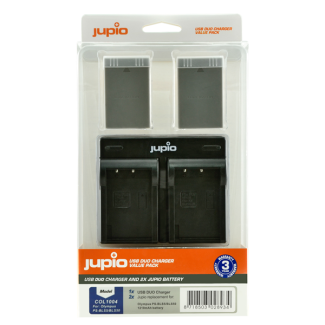 Jupio Value Pack: 2x PS-BLS5 / PS-BLS50 1210mAh Battery + USB Dual Charger