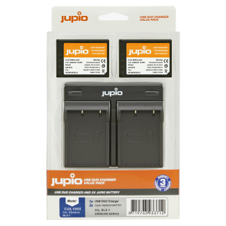 Jupio Value Pack: 2x BLX-1 / BLX1 2280mAh Battery + USB Dual Charger