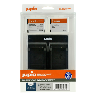 Jupio Value Pack: 2x DMW-BCM13E 1150mAh Battery + USB Dual Charger