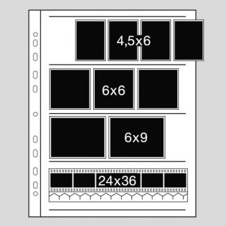 Kaiser 60mm Negative Holder Sheets for 4 Strips of Glassine Negatives (100 Sheets)