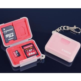 Kaiser Portaschede di memoria per 4 schede SD o micro SD con gancio