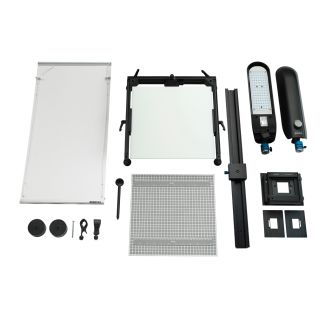 Novoflex Compact Copystand. Pro Kit consisting of: MS-MACRO-REPRO. MS-FILMCOP. MS-REPRO-LIGHT. MS-REPLA. MS 30. 2xTL-KLAMMER. 2x PLATTE-M