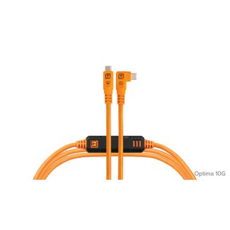 Tether Tools TetherPro Optima 10G USB-C Right Angle Cable 4.6m High Visibility Orange