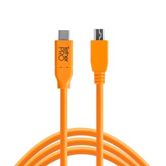 Tether Tools TetherPro USB-C to 2.0 Mini-B 5-Pin Cable 4.6m Orange