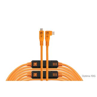 Tether Tools TetherPro Optima cavo 10G USB-C  angolare destro 9.4m  arancione ad alta visibilità