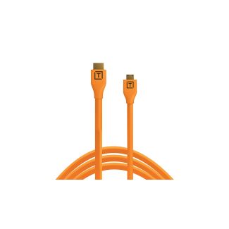 Tether Tools TetherPro HDMI Mini to HDMI 2.0 Cable 4.6m Orange High Visibility