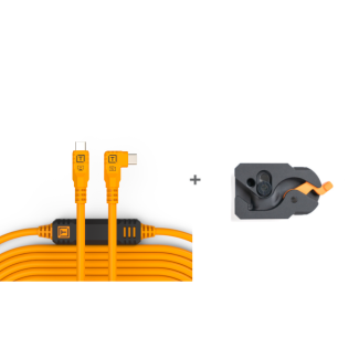 Tether Tools Kit LeverLock and USB-C to USB-C Cable 9.4m Right Angle - Orange