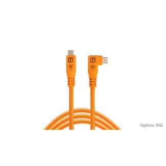 Tether Tools TetherPro Optima 10G USB-C Right Angle Cable 1.8m High Visibility Orange